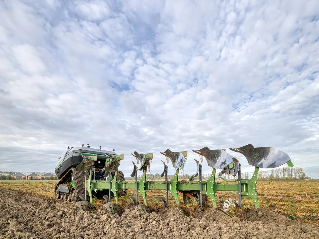 AgXeed autonomous tractor in vineyard
