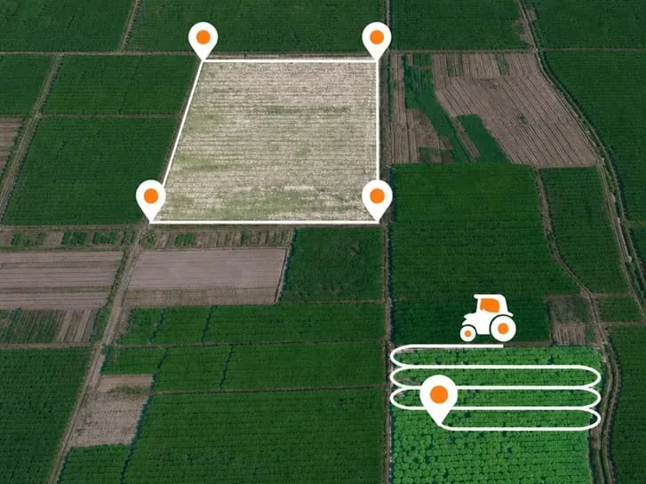 CHCNAV FarmMaster field mapping and acreage illustration