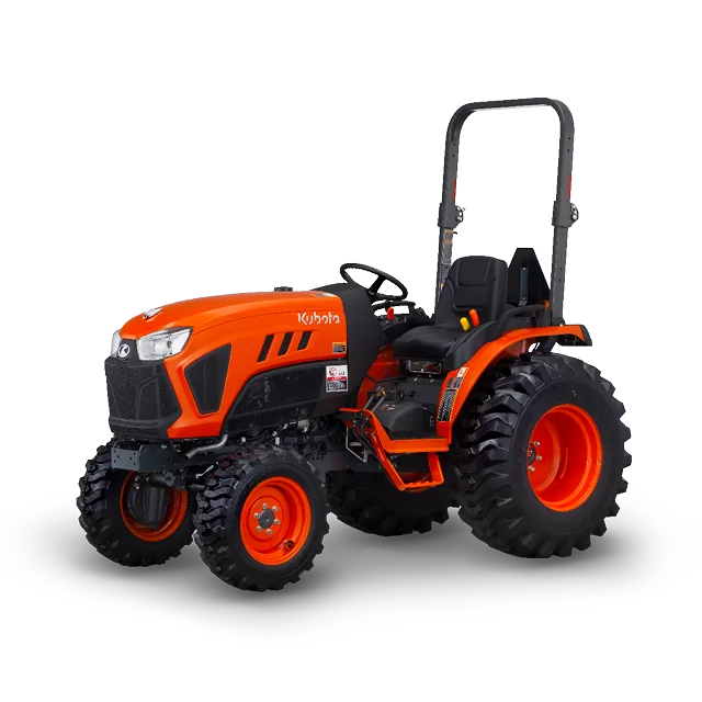 Kubota LX3520 ROPS compact tractor on a white background