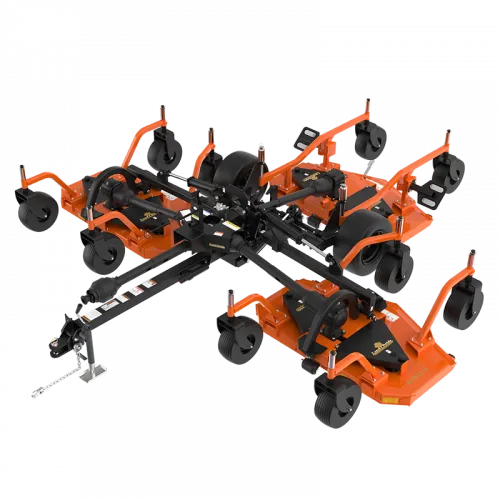 Land Pride all-flex grooming mower on a white background