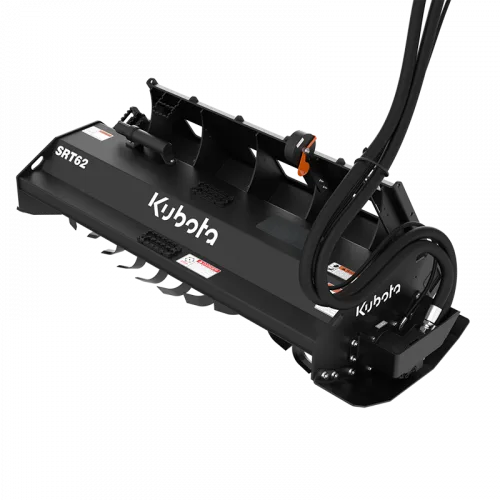 Kubota-branded Land Pride snow pusher on a white background