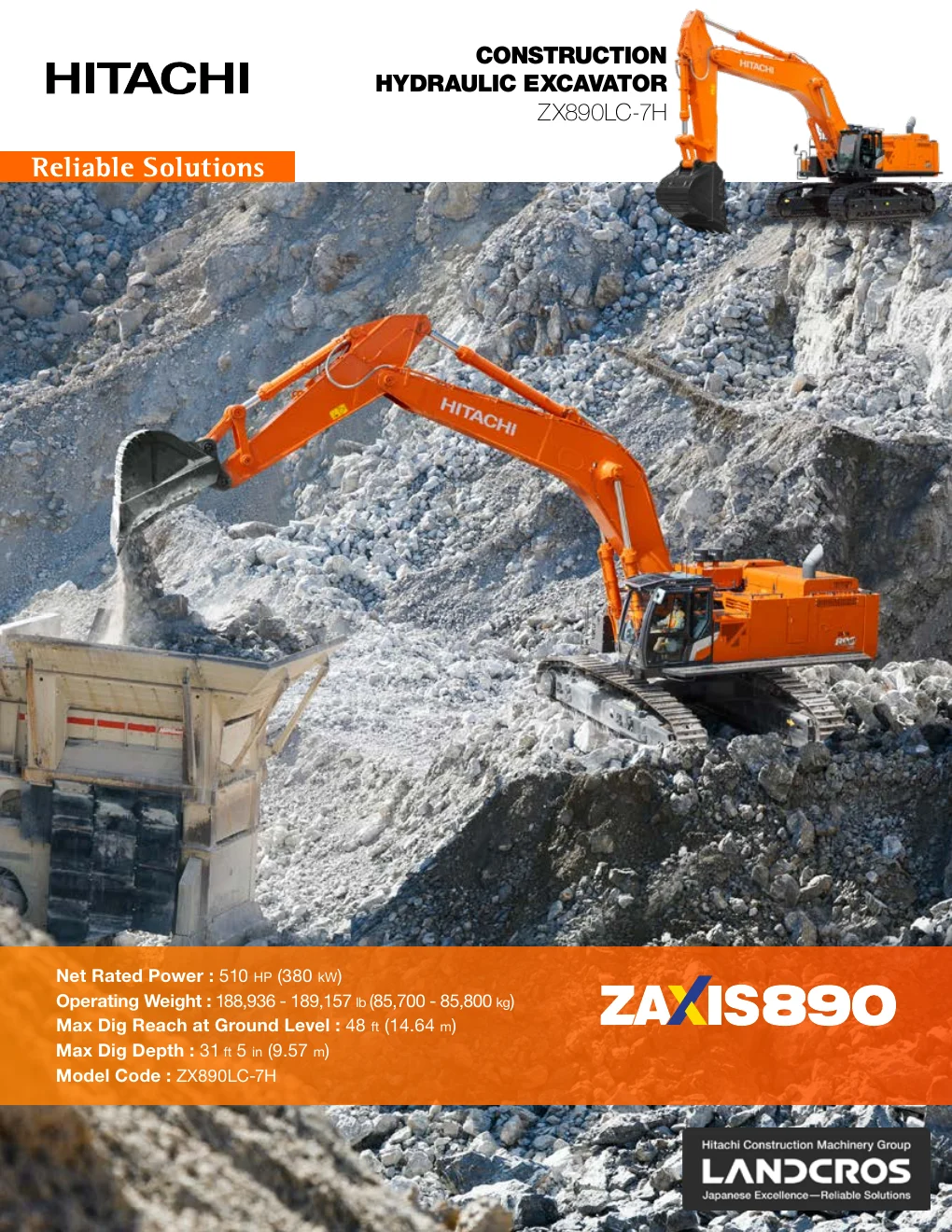 Cover of Hitachi ZX890LC-7H