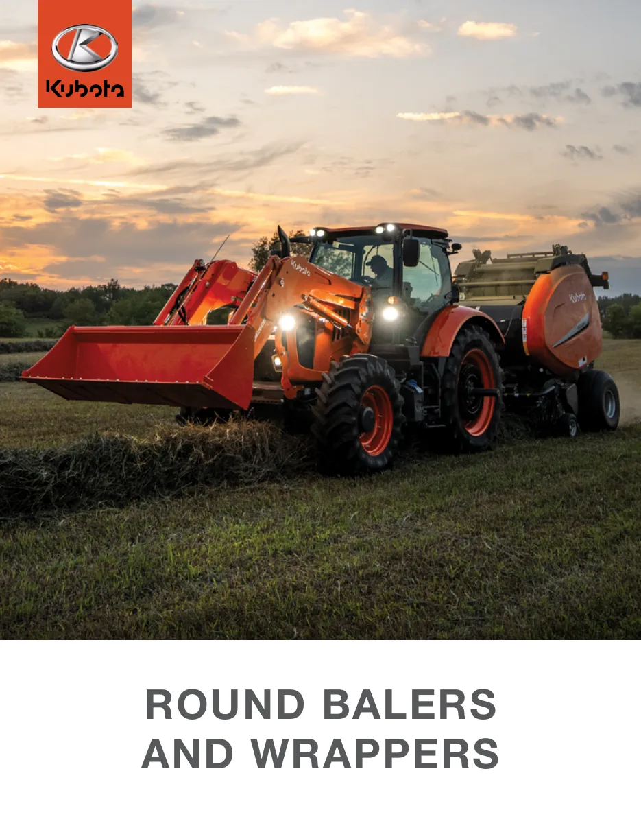 First page of the Kubota Round Balers and Wrappers