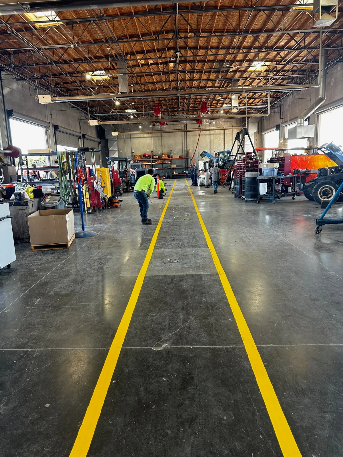 Equipment service bays inside a Garton Tractor shop