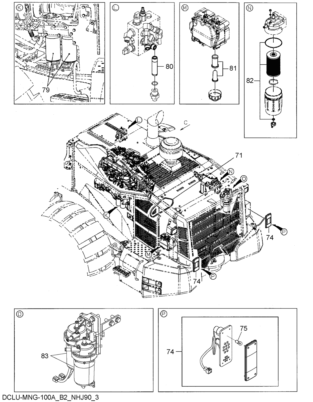 Hitachi LANDCROS ZW370-6 periodic replacement drawing, Periodic replacement parts (3)