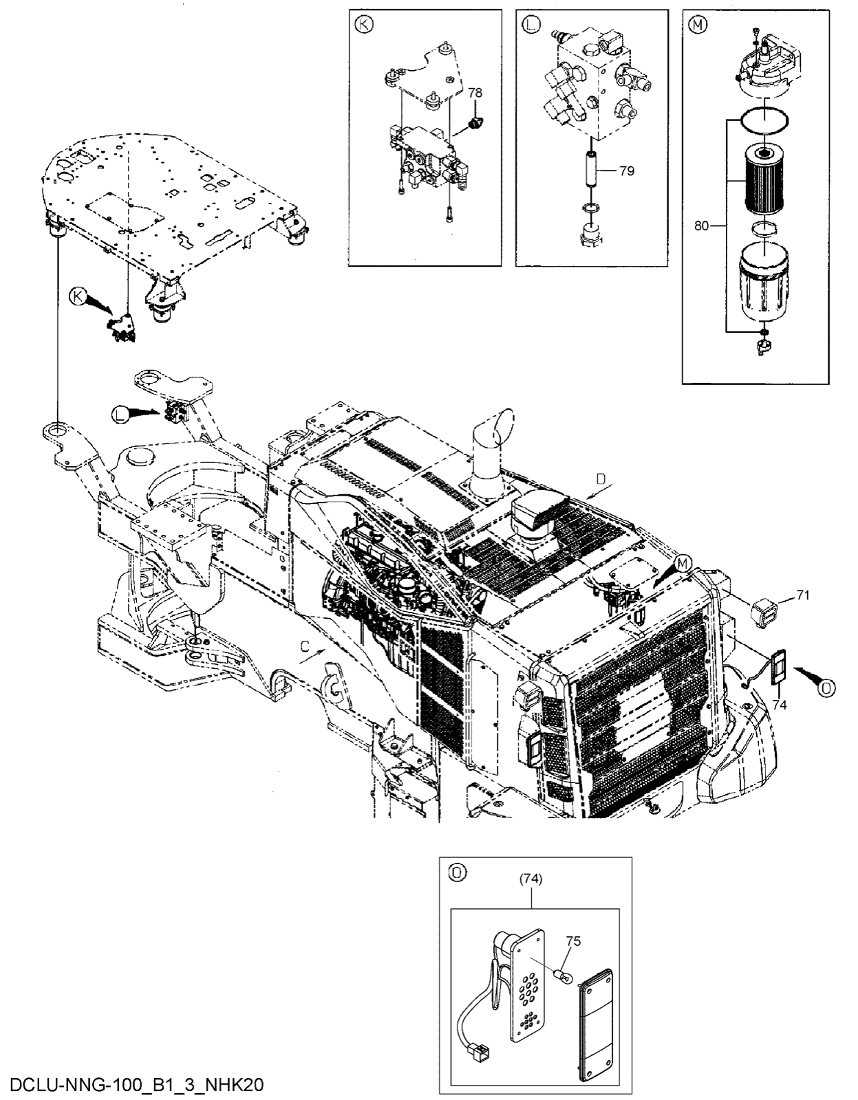 Hitachi LANDCROS ZW550-6 periodic replacement drawing, Periodic replacement parts (3)