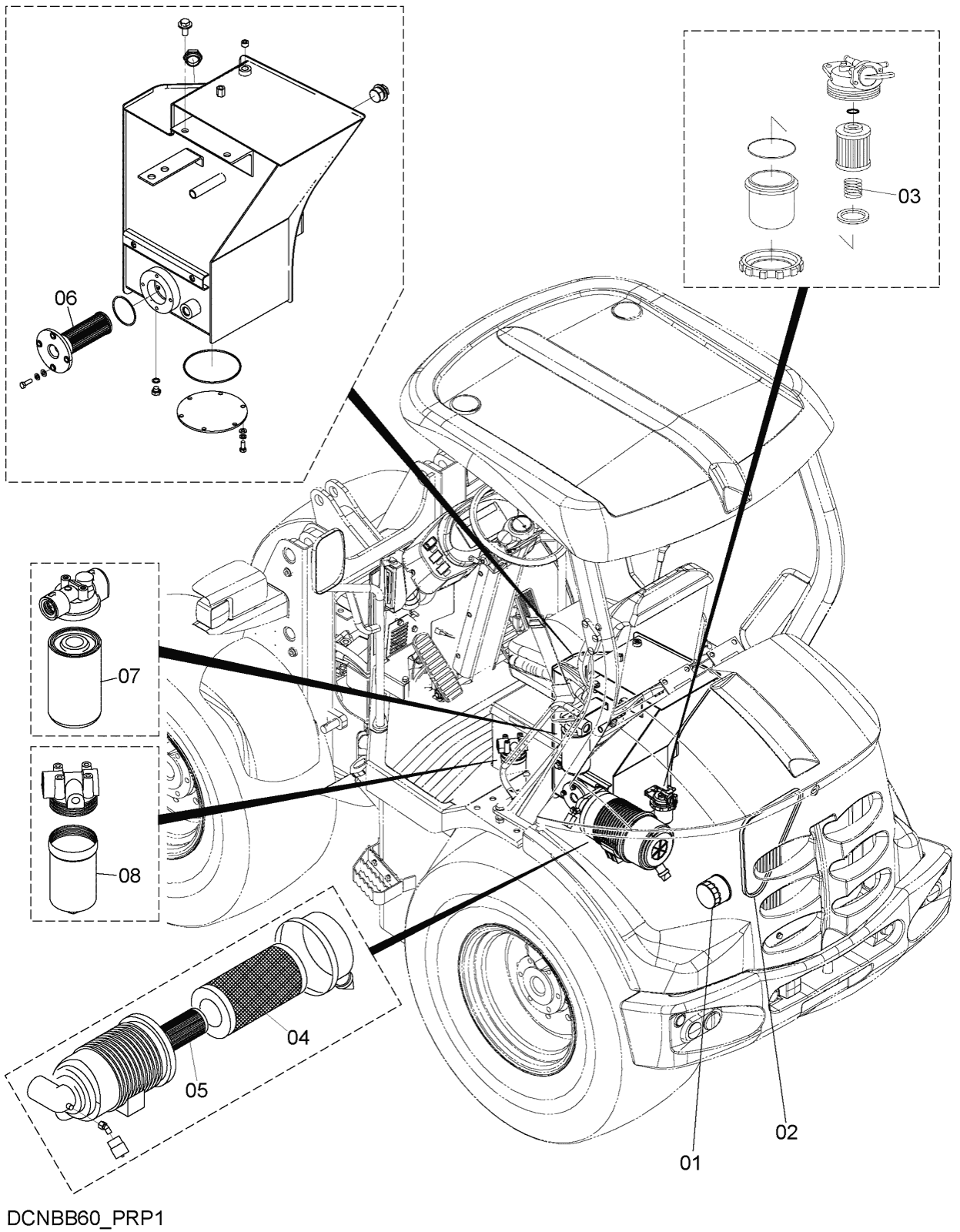 Hitachi LANDCROS ZW30-5B periodic replacement drawing, Filter, element, belt parts