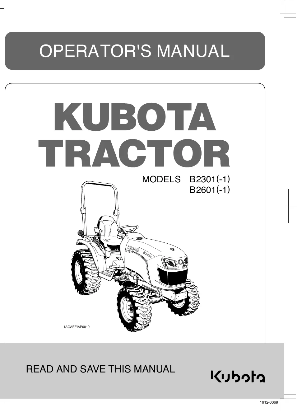 Cover of Kubota B2301 & B2601 Operator Manual (6C540-6311-7)