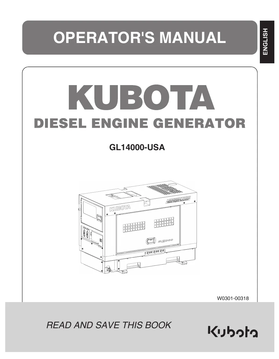 Cover of Kubota GL14000 Operator Manual