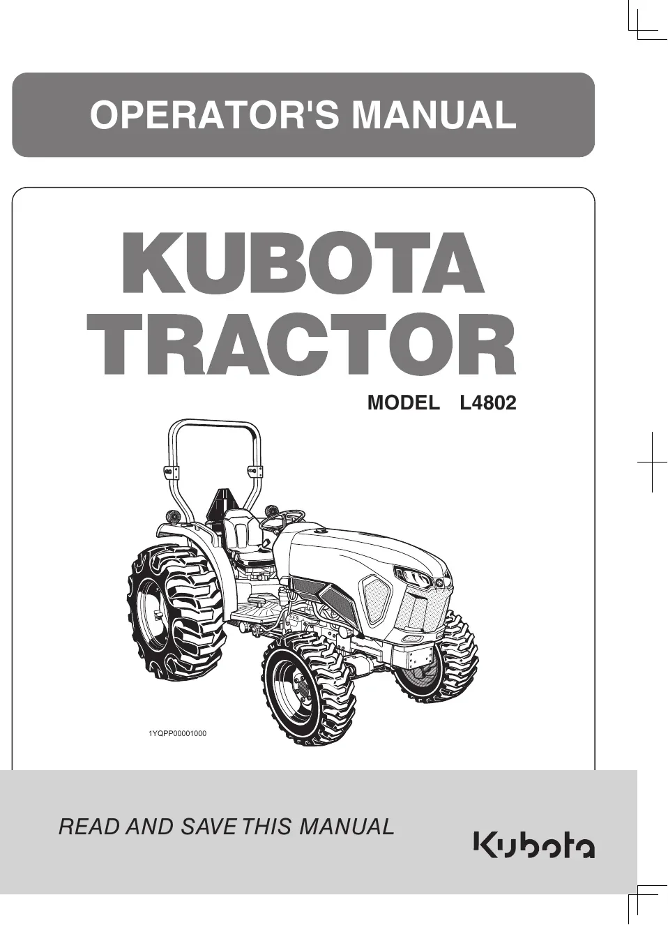 Cover of Kubota L4802 Operator Manual