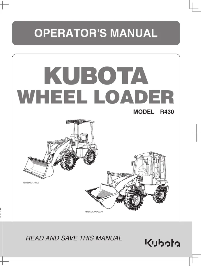 Cover of Kubota R430 Operator Manual (R2431-8120-8)