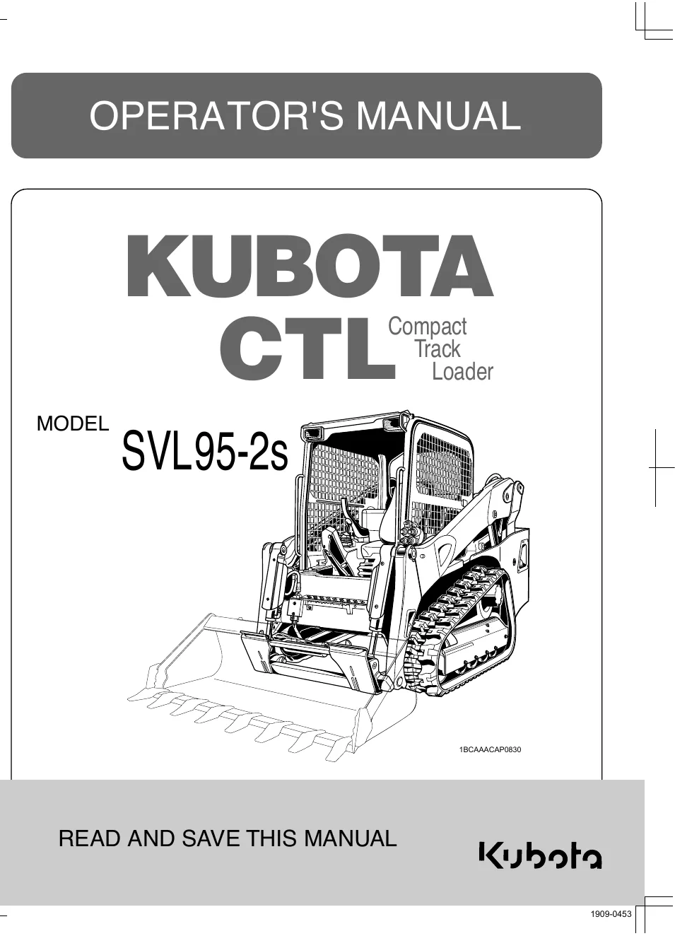 Cover of Kubota SVL95-2S Operator Manual (V0631-5812-4)
