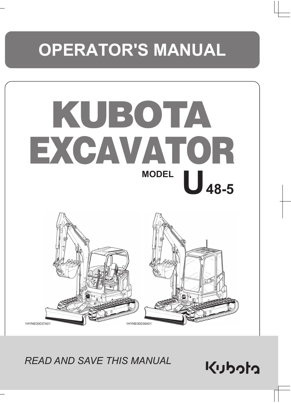 Cover of Kubota U48-5 Operator Manual