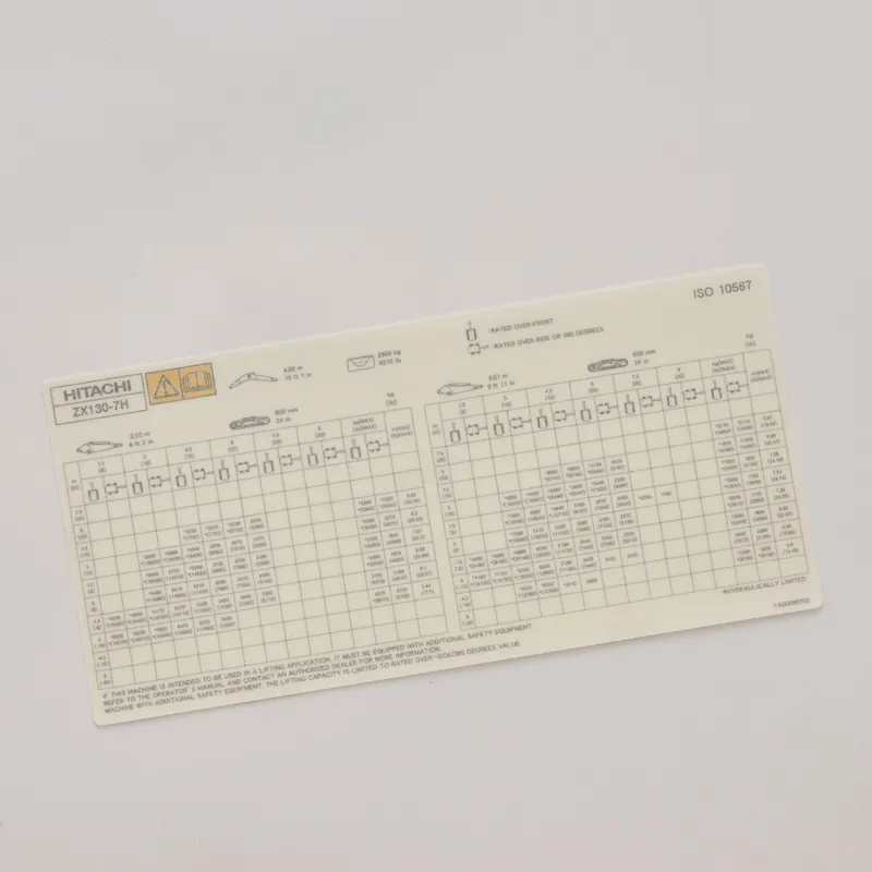 Hitachi part YA00098702, NAME-PLATE