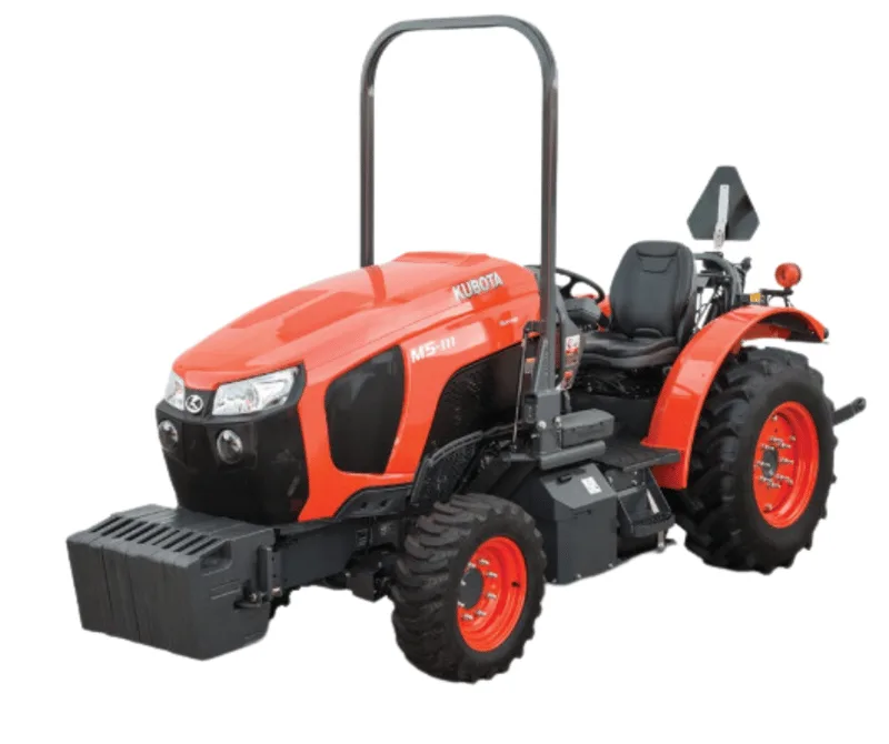 Kubota M6L-111 low-profile specialty tractor on a white background
